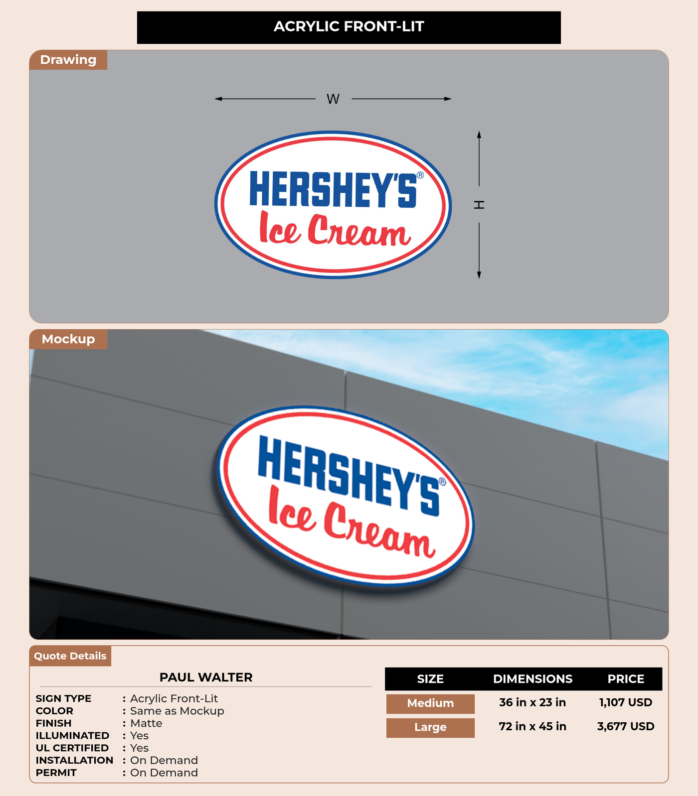 CUSTOM MOCKUP SIGN FOR Paul Walter