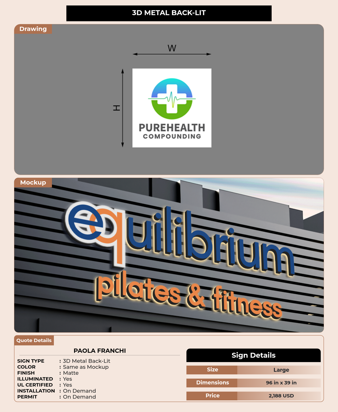 CUSTOM MOCKUP SIGN FOR Paola Franchi