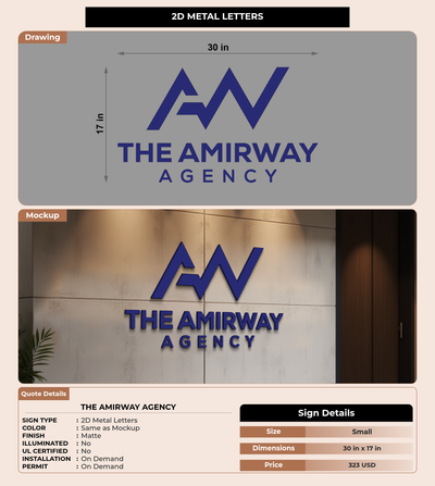 CUSTOM MOCKUP SIGN FOR The Amirway Agency
