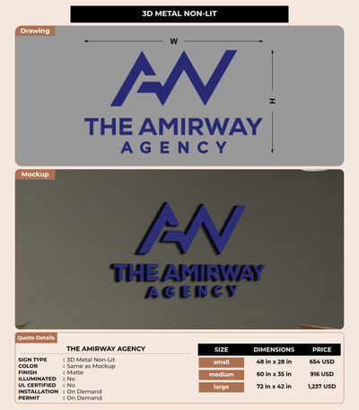 CUSTOM MOCKUP SIGN FOR The Amirway Agency