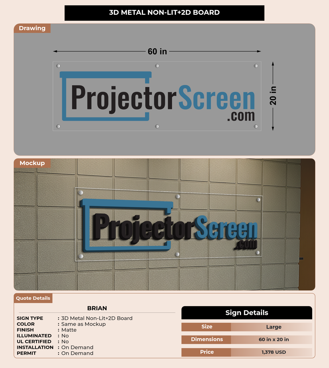CUSTOM MOCKUP SIGN FOR brian