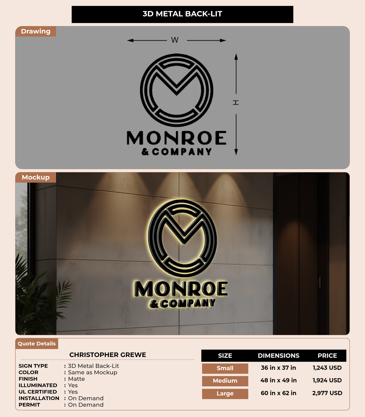 CUSTOM MOCKUP SIGN FOR Christopher Grewe