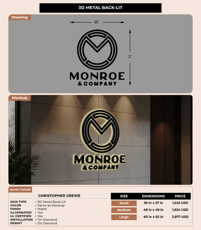 CUSTOM MOCKUP SIGN FOR Christopher Grewe