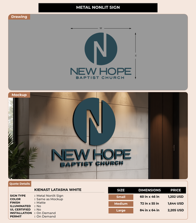 CUSTOM MOCKUP SIGN FOR Kienast LaTasha White