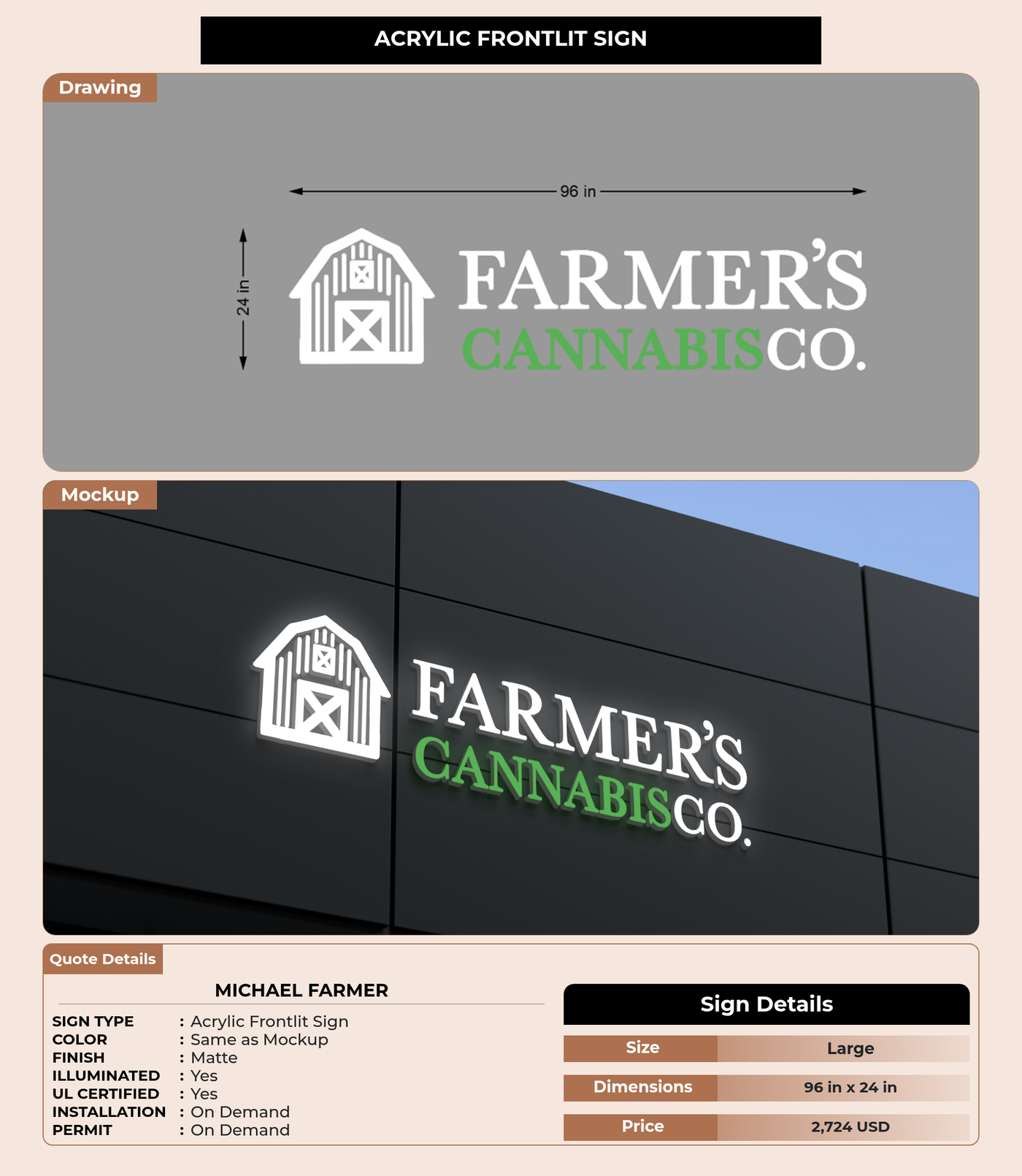 CUSTOM MOCKUP SIGN FOR Michael farmer
