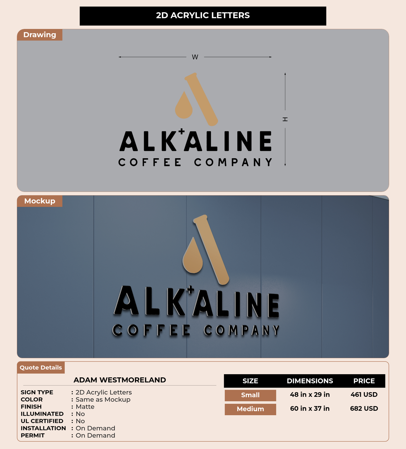 CUSTOM MOCKUP SIGN FOR Adam Westmoreland