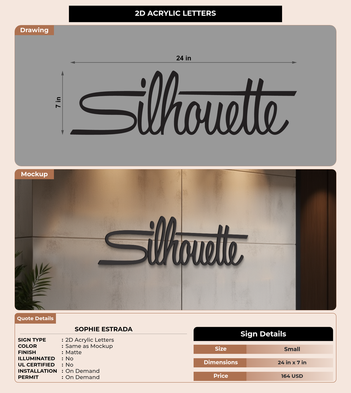 CUSTOM MOCKUP SIGN FOR Sophie Estrada