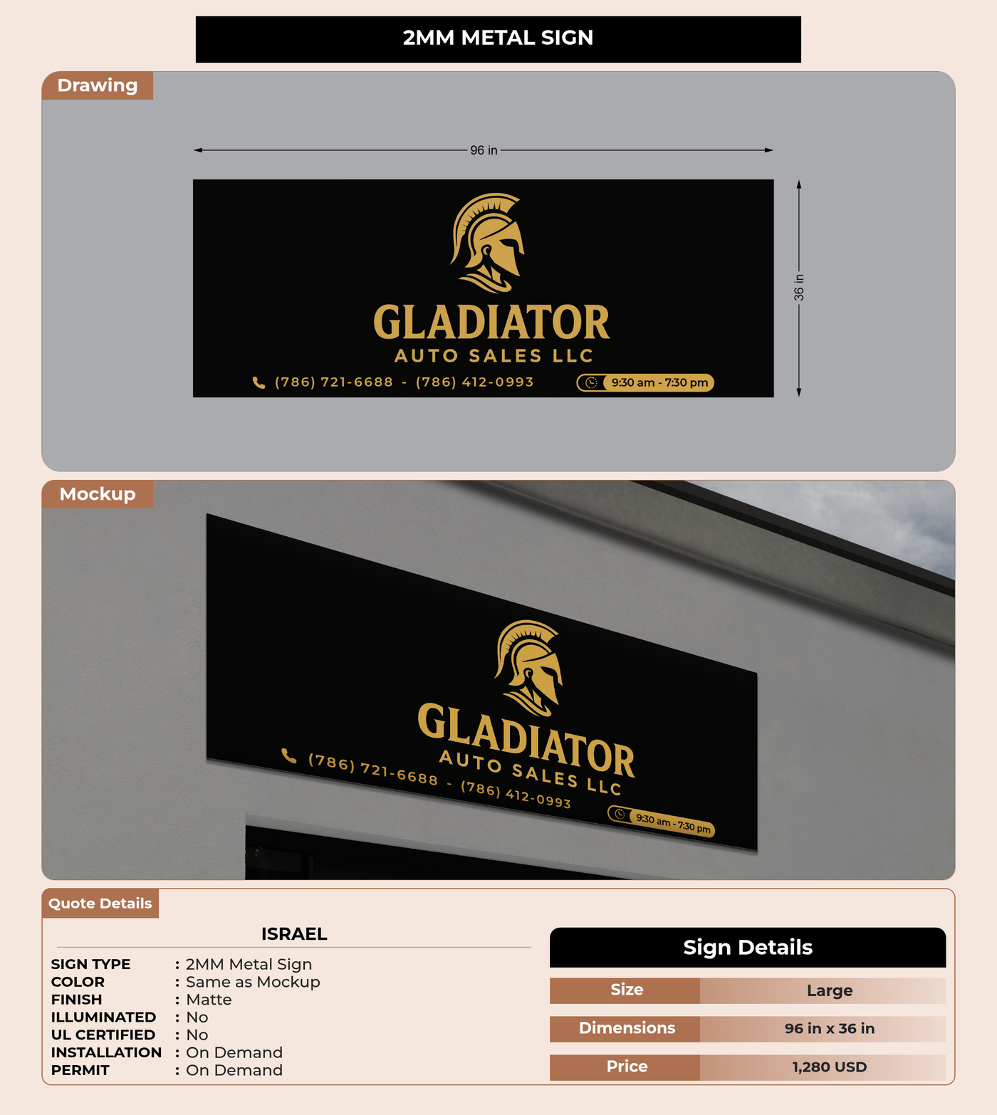 CUSTOM MOCKUP SIGN FOR Israel