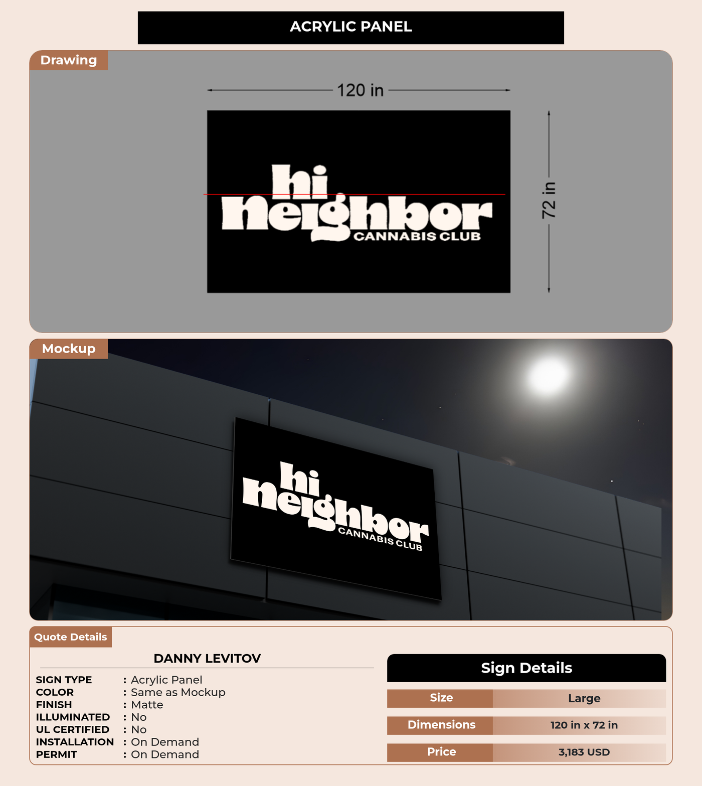 CUSTOM MOCKUP SIGN FOR Danny Levitov