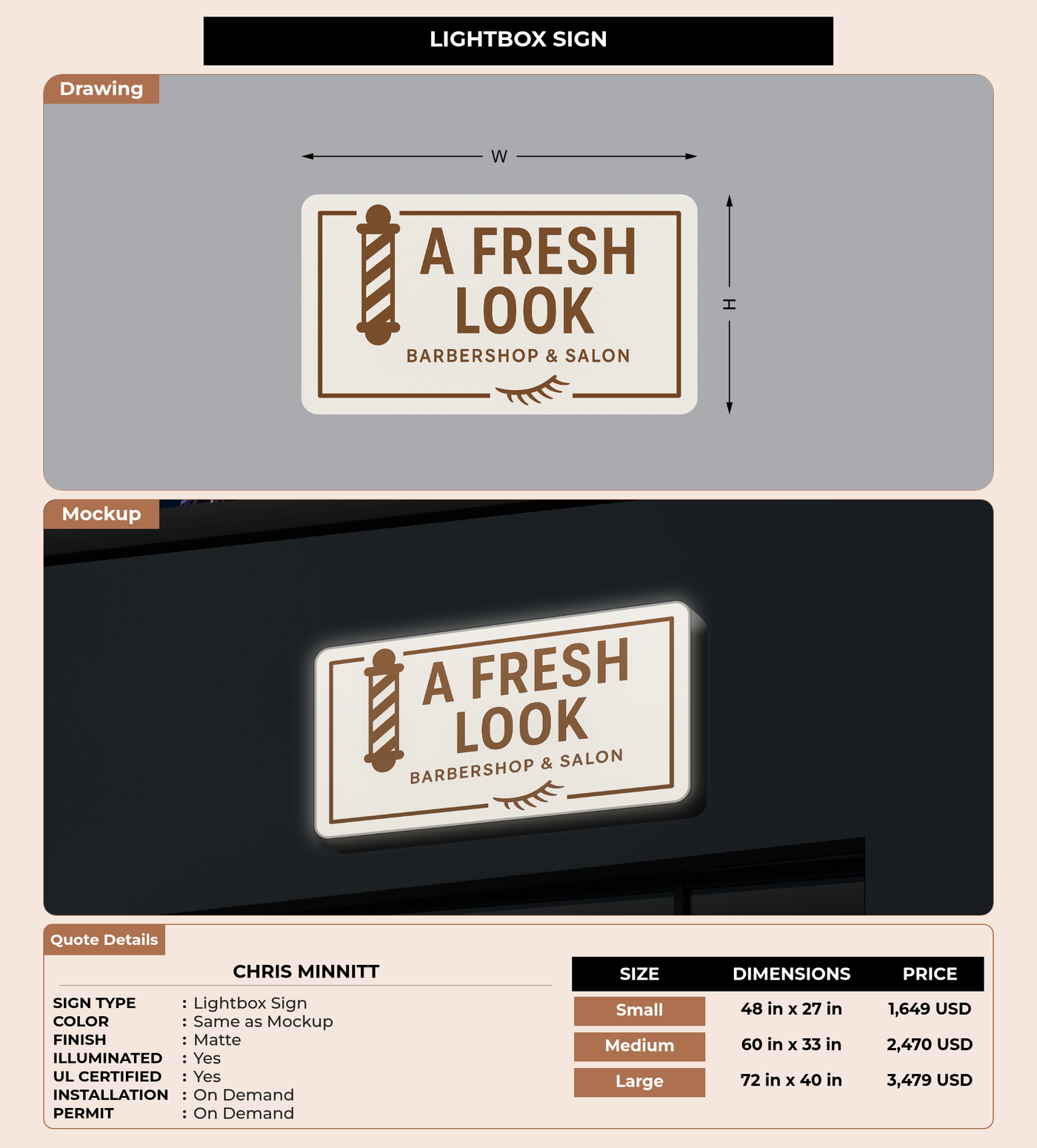 CUSTOM MOCKUP SIGN FOR Chris minnitt