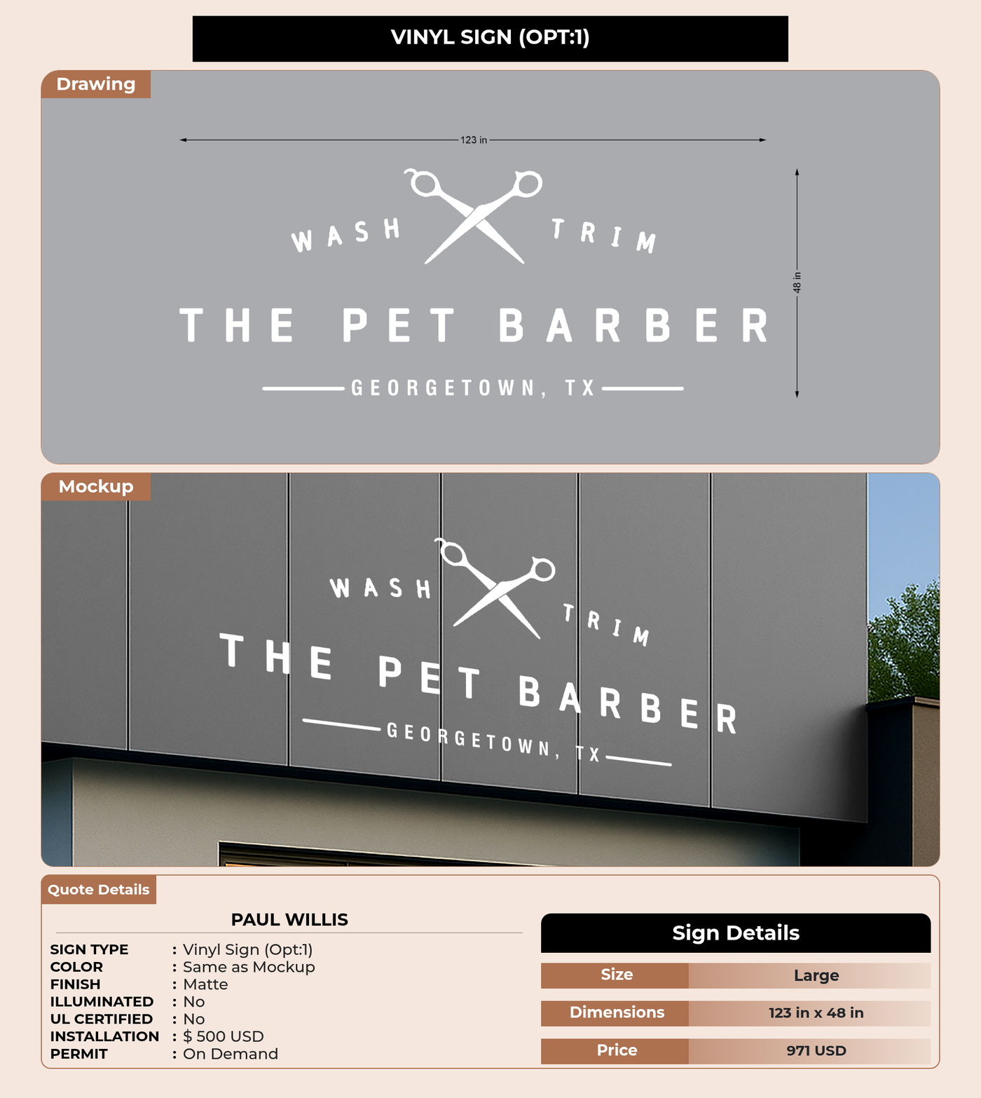 CUSTOM MOCKUP SIGN FOR Paul willis