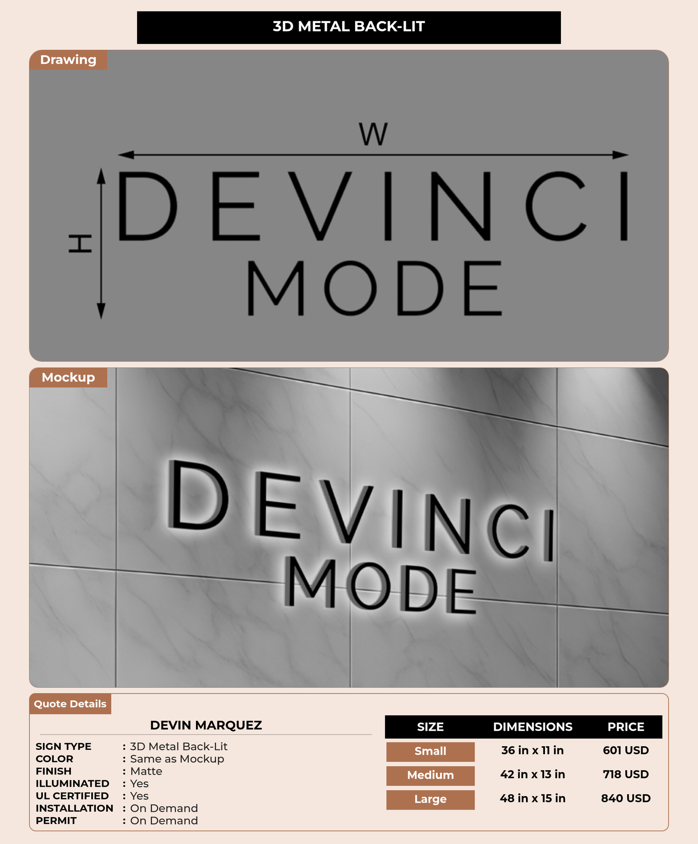 CUSTOM MOCKUP SIGN FOR Devin Marquez
