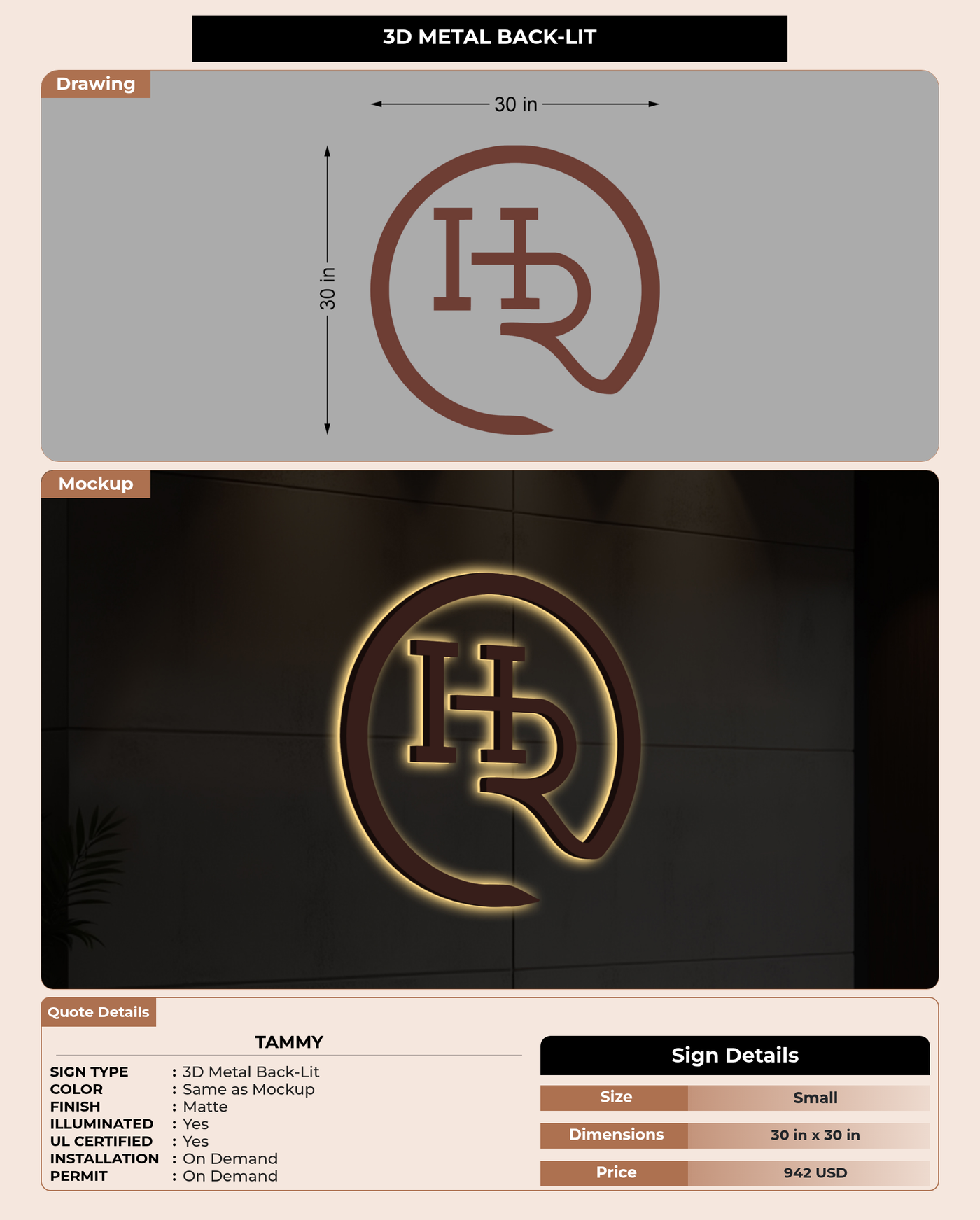 CUSTOM MOCKUP SIGN FOR Tammy