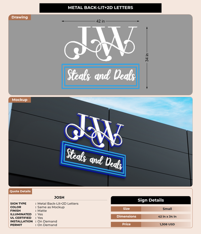 CUSTOM MOCKUP SIGN FOR Josh