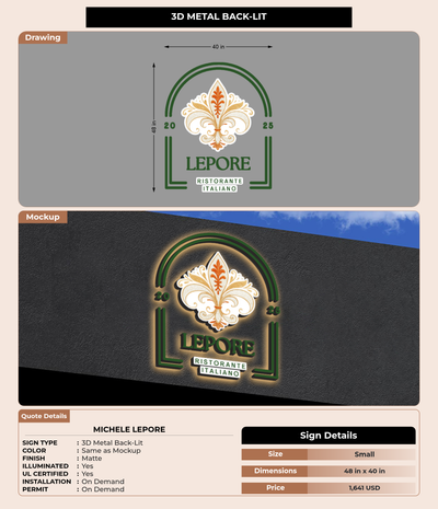 CUSTOM MOCKUP SIGN FOR Michele Lepore