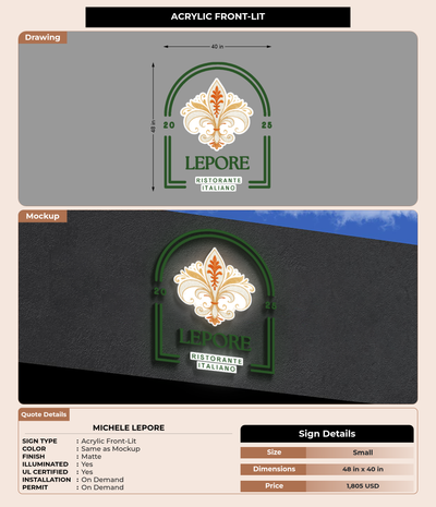 CUSTOM MOCKUP SIGN FOR Michele Lepore