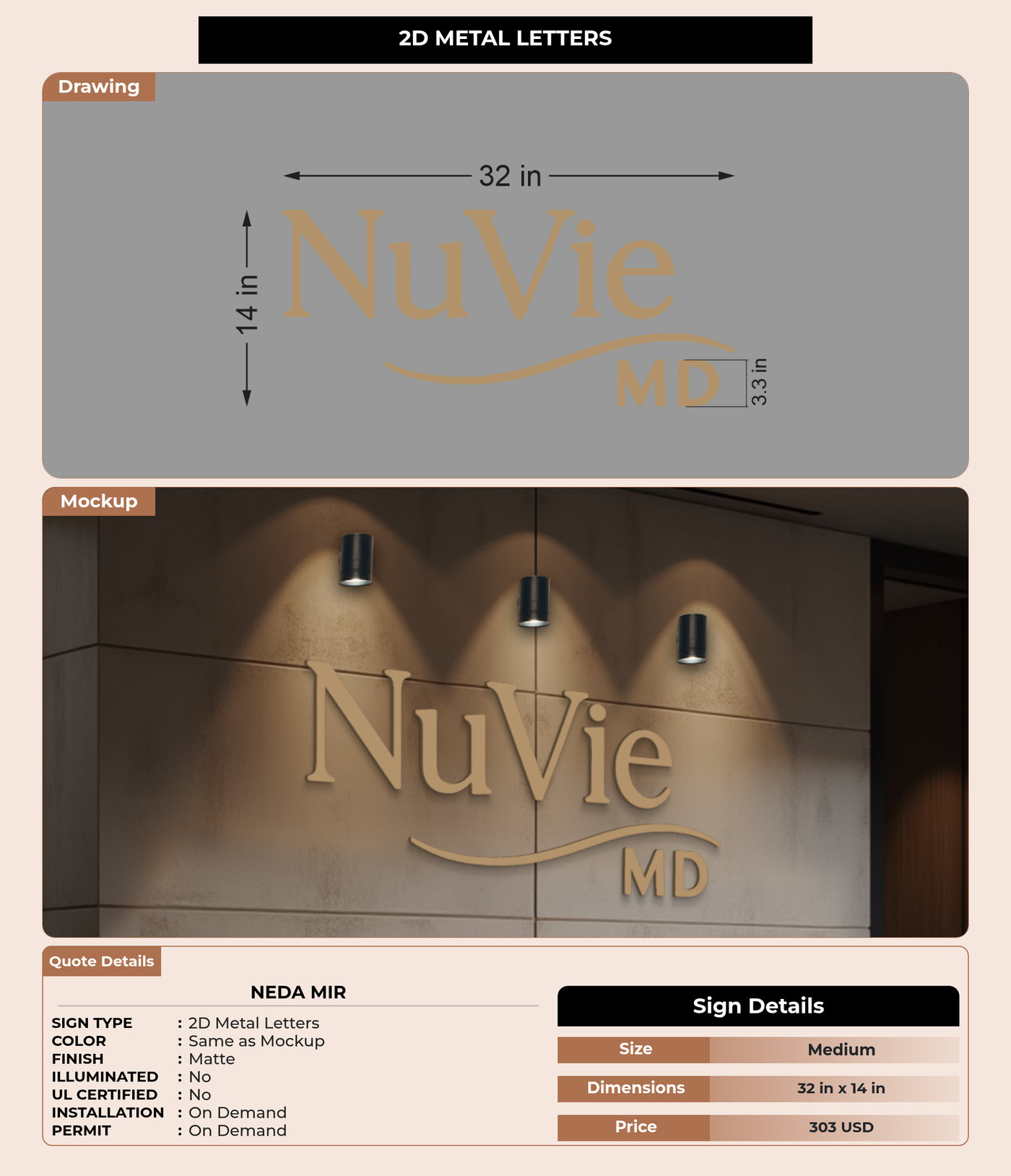 CUSTOM MOCKUP SIGN FOR Neda Mir