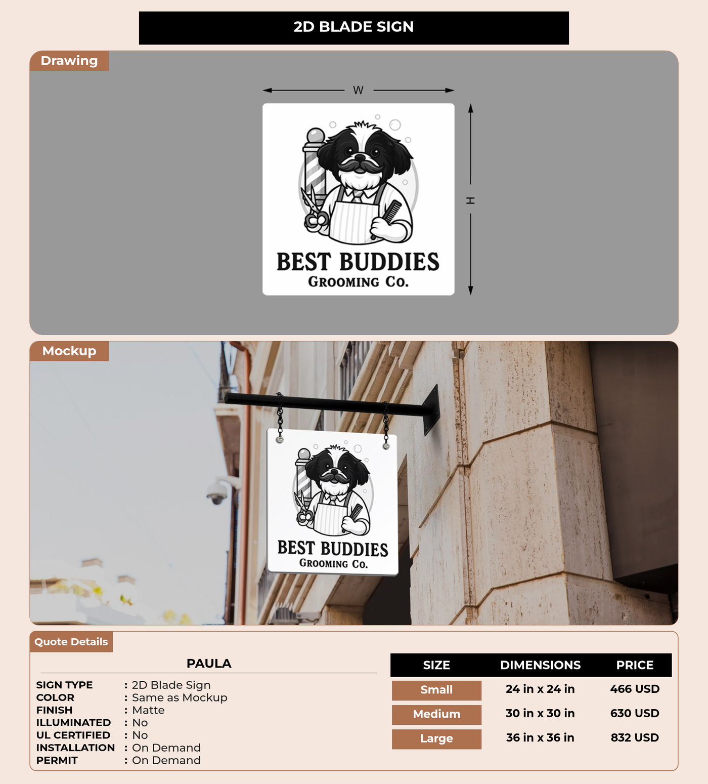 CUSTOM MOCKUP SIGN FOR Paula
