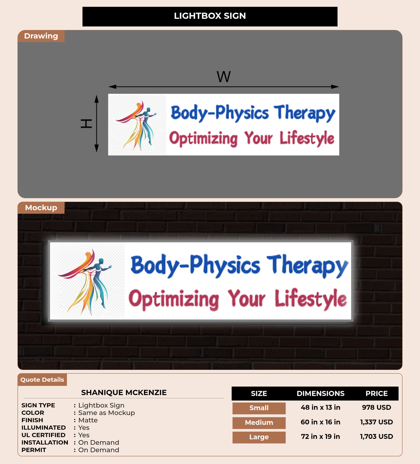 CUSTOM MOCKUP SIGN FOR Shanique McKenzie