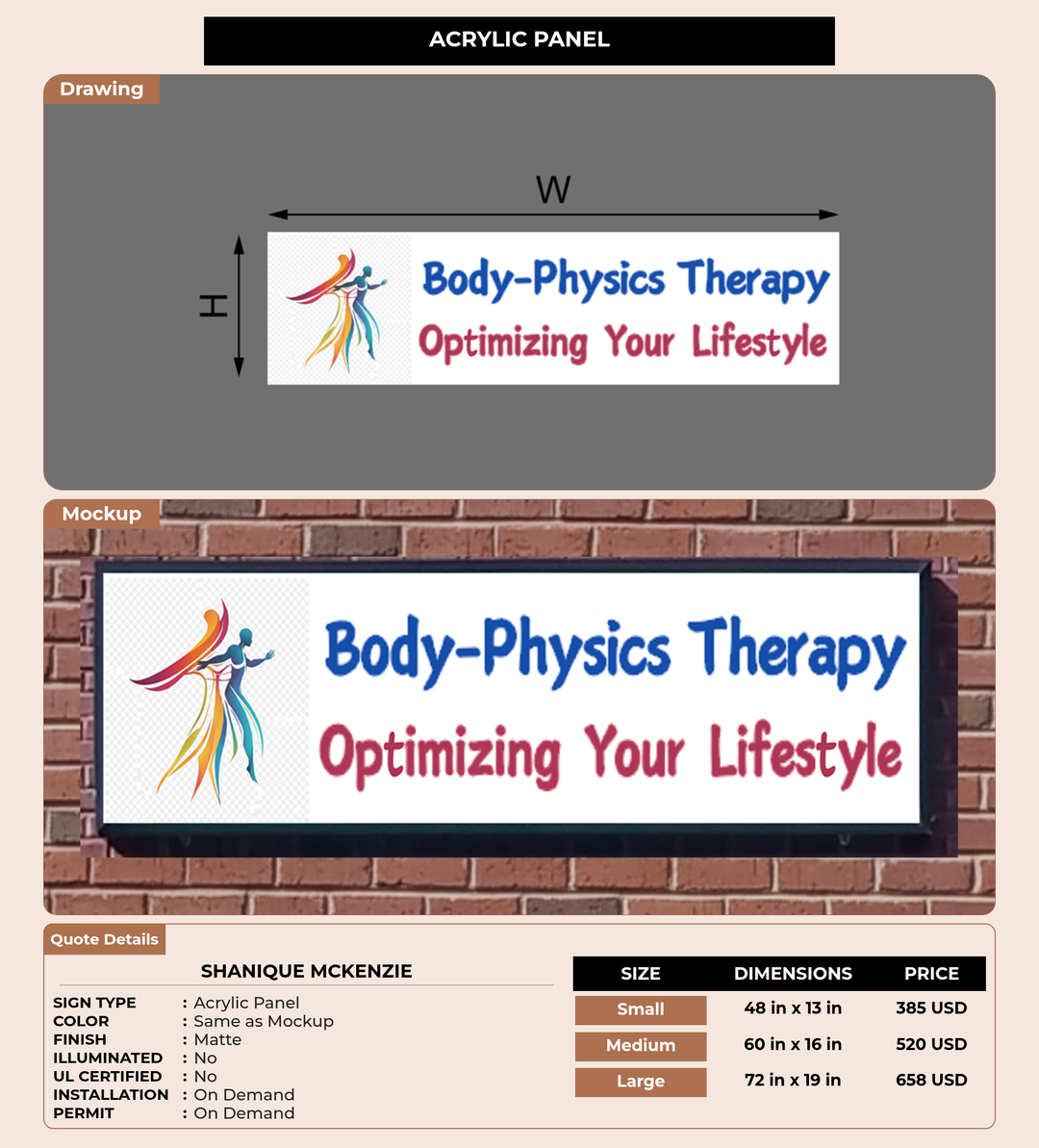 CUSTOM MOCKUP SIGN FOR Shanique McKenzie