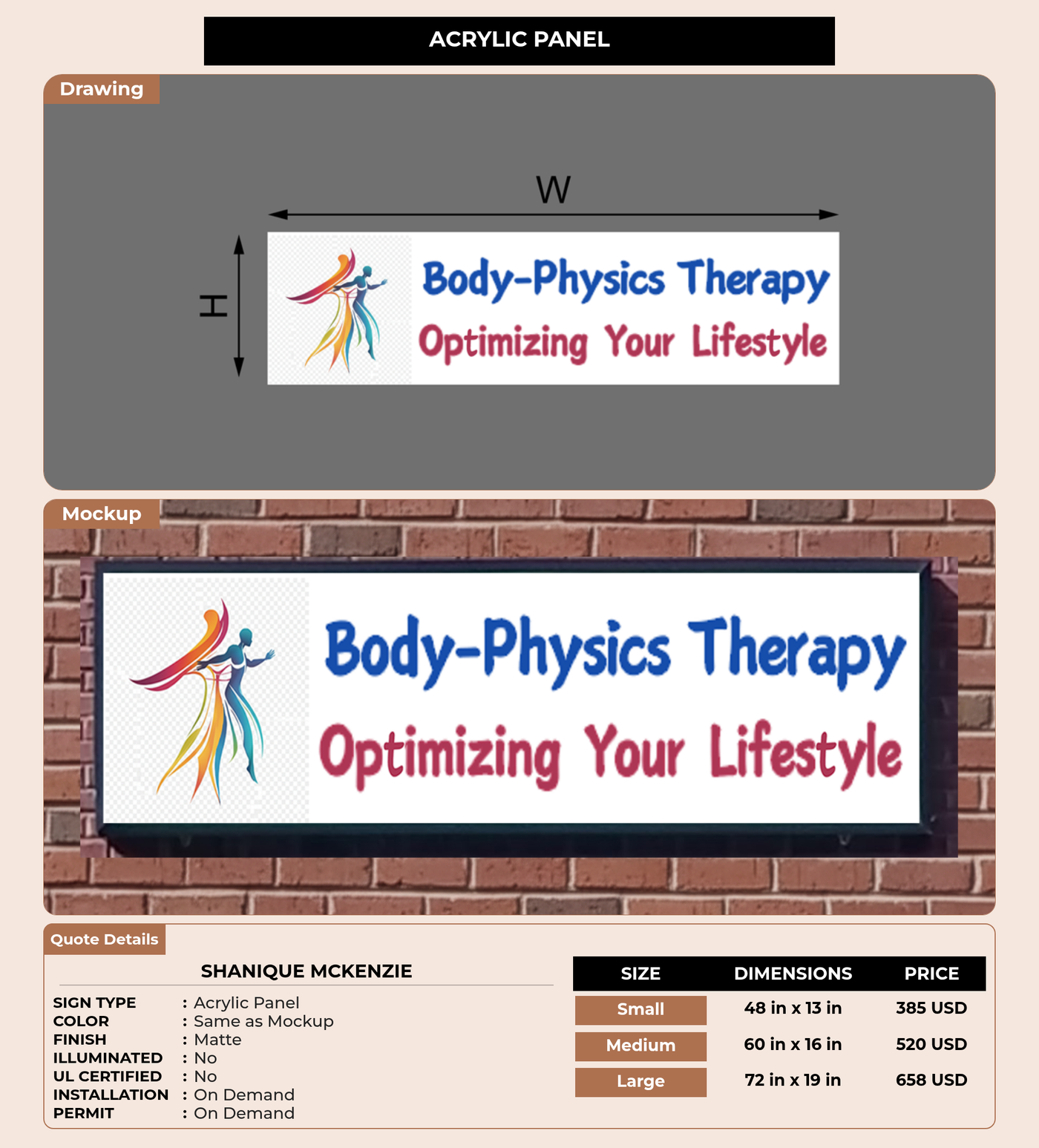 CUSTOM MOCKUP SIGN FOR Shanique McKenzie