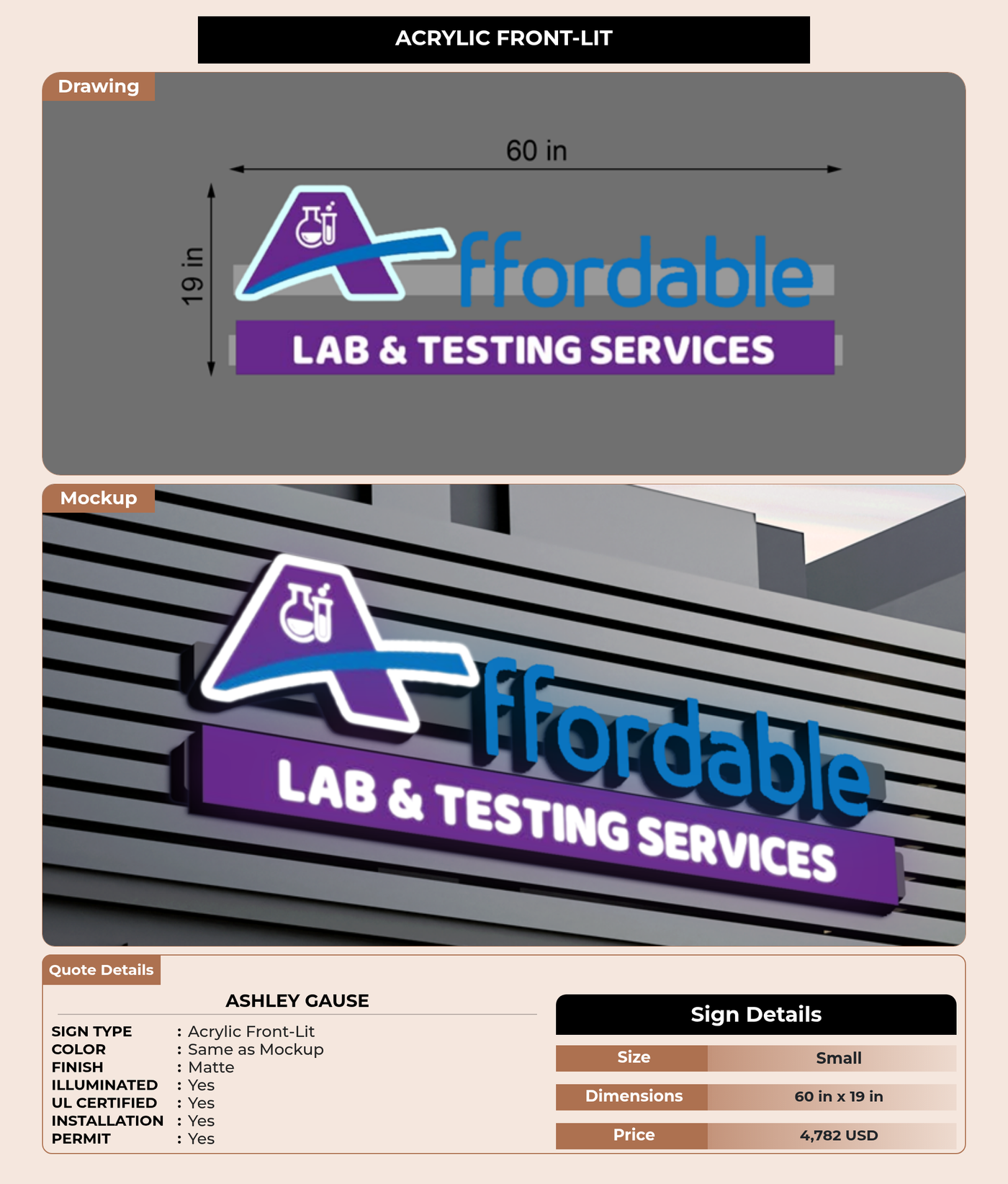 CUSTOM MOCKUP SIGN FOR Ashley Gause