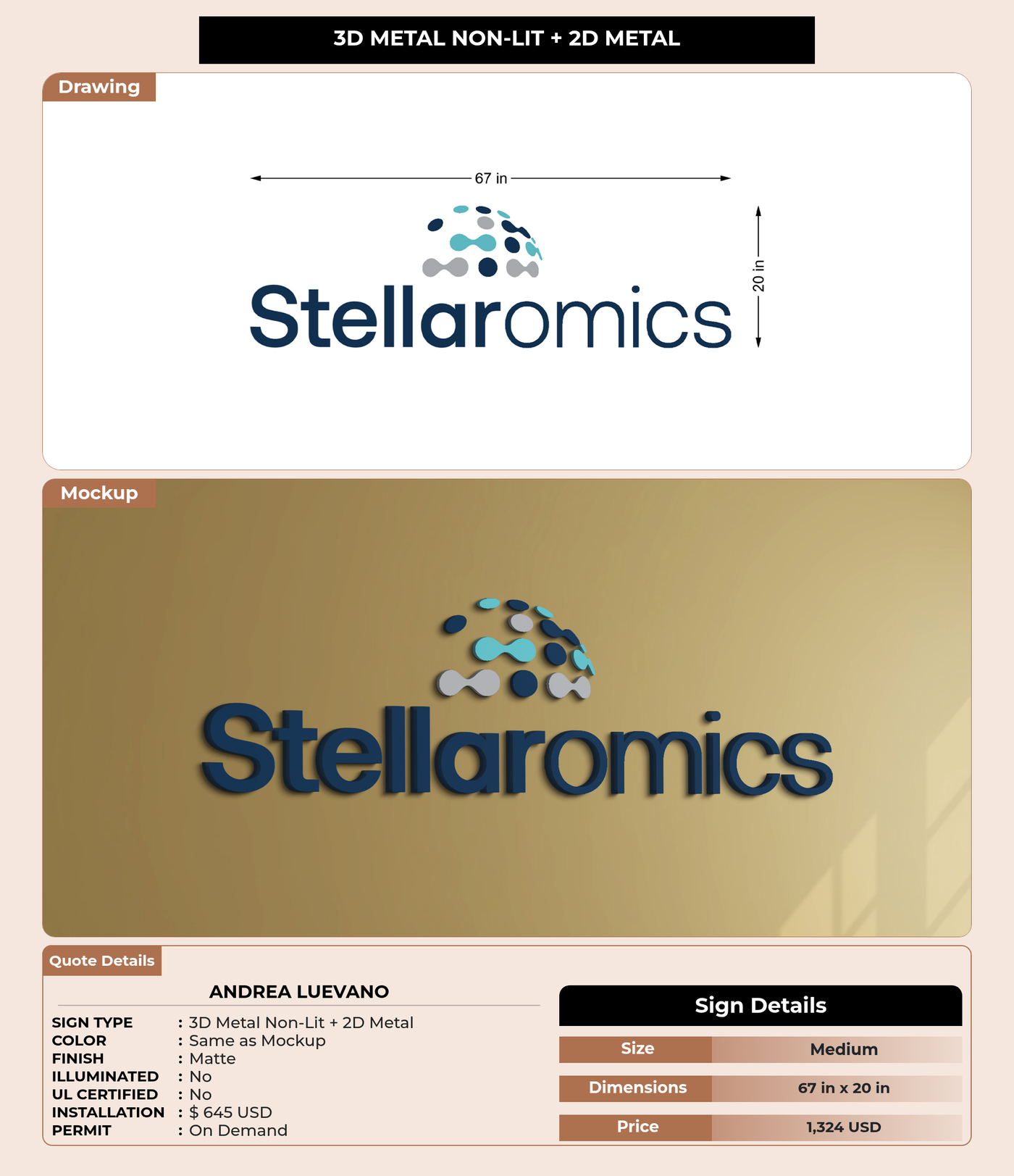 CUSTOM MOCKUP SIGN FOR Andrea Luevano