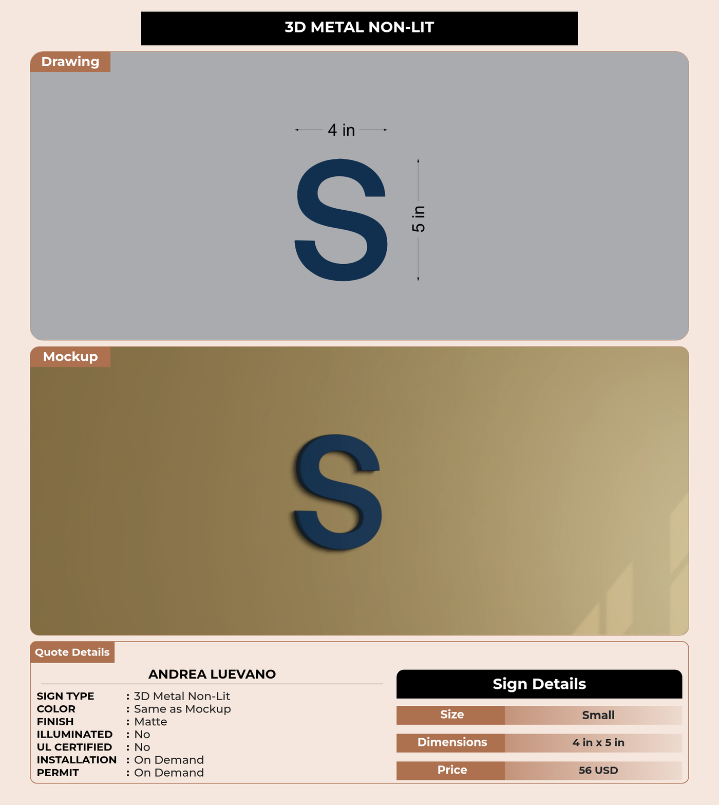 CUSTOM MOCKUP SIGN FOR Andrea Luevano