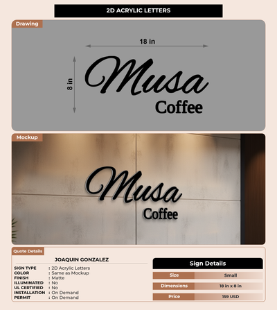CUSTOM MOCKUP SIGN FOR joaquin Gonzalez