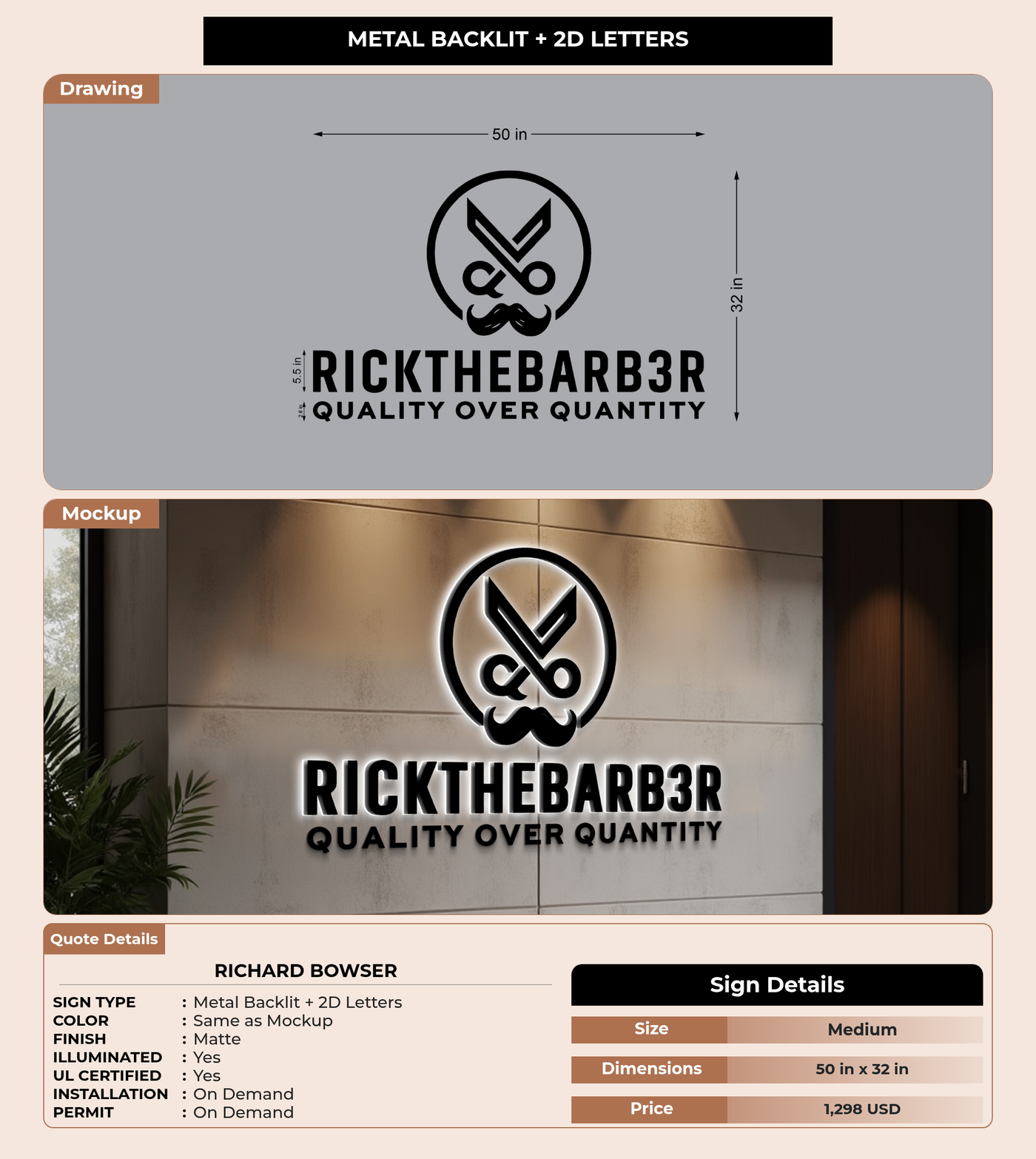 CUSTOM MOCKUP SIGN FOR Richard bowser