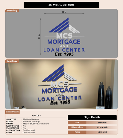CUSTOM MOCKUP SIGN FOR Hayley