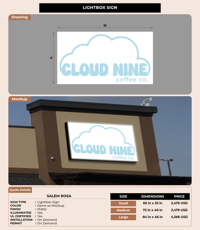 CUSTOM MOCKUP SIGN FOR Salem Rosa