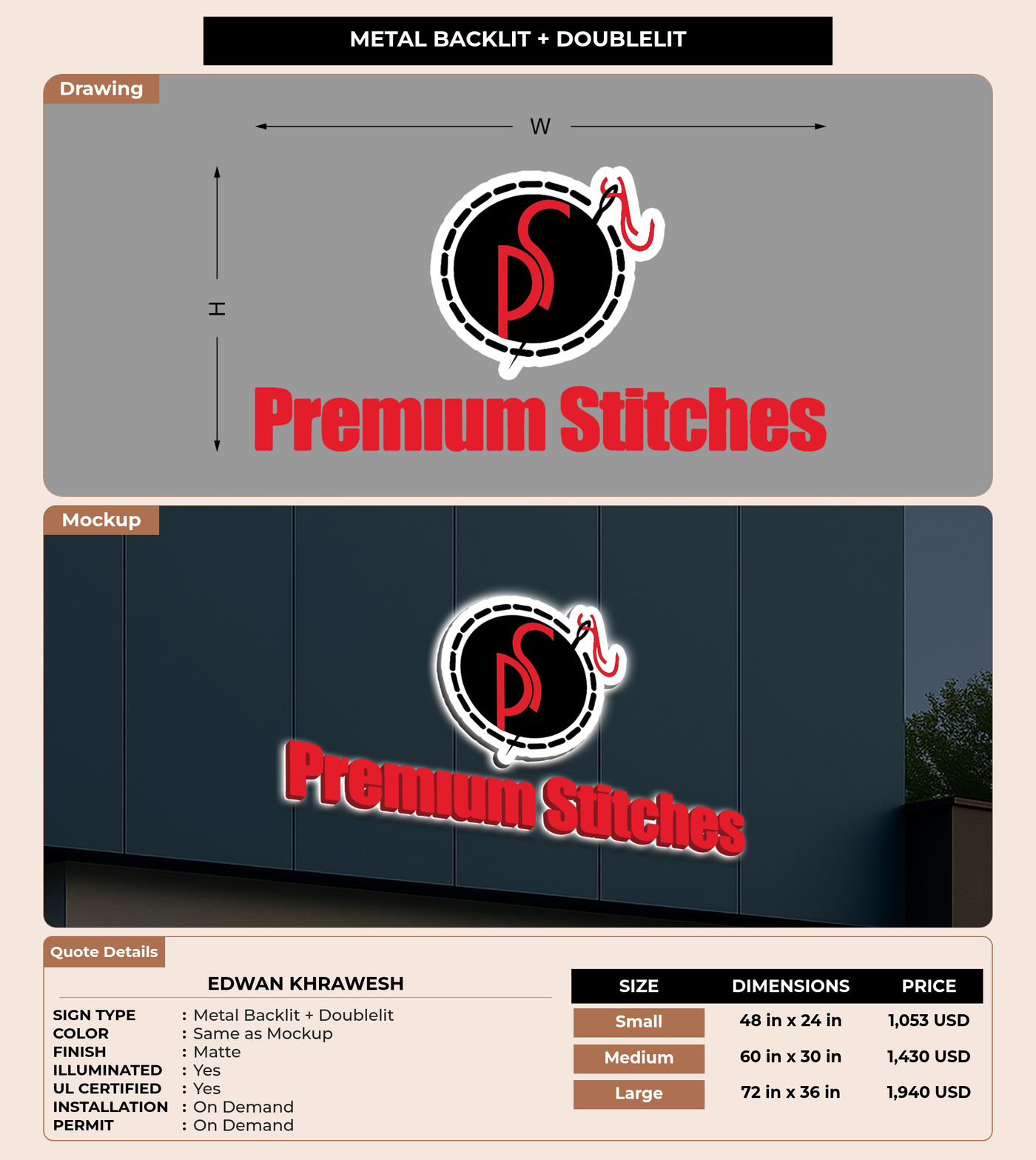 CUSTOM MOCKUP SIGN FOR Edwan Khrawesh