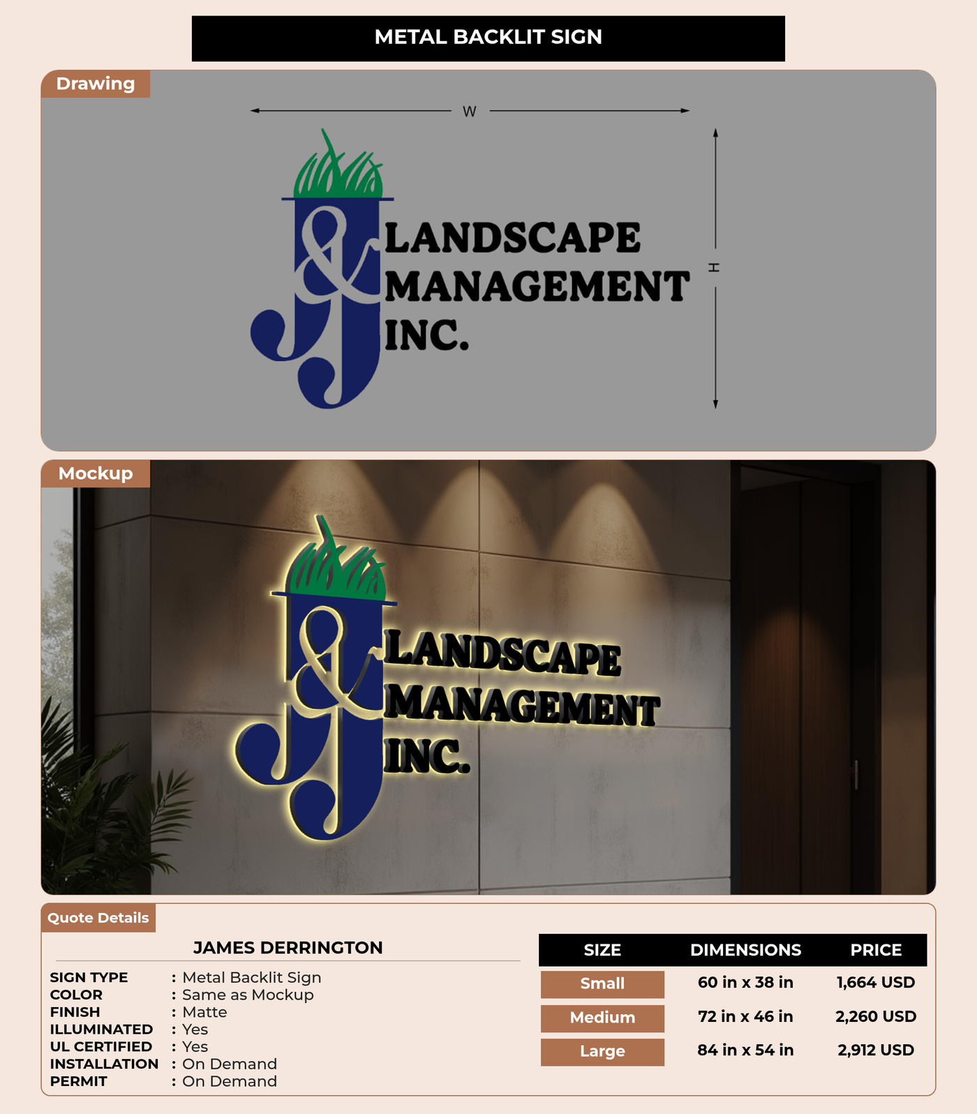 CUSTOM MOCKUP SIGN FOR James Derrington