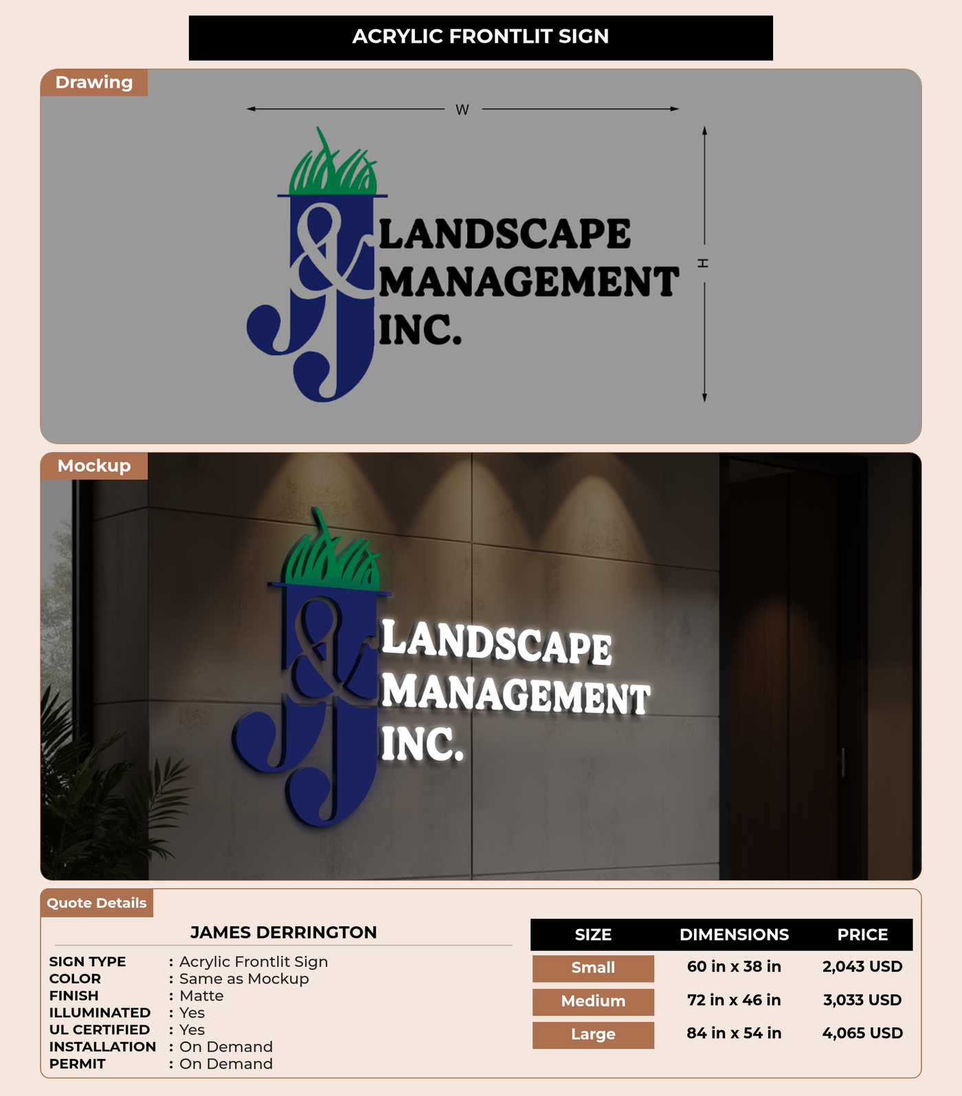 CUSTOM MOCKUP SIGN FOR James Derrington