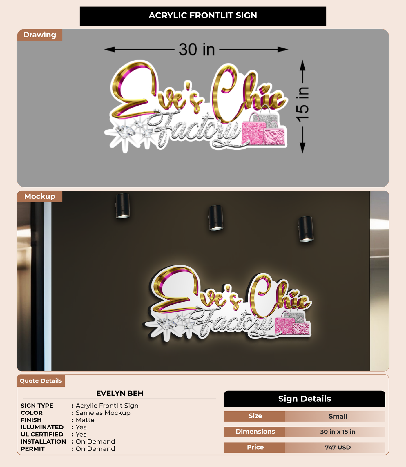 CUSTOM MOCKUP SIGN FOR Evelyn Beh