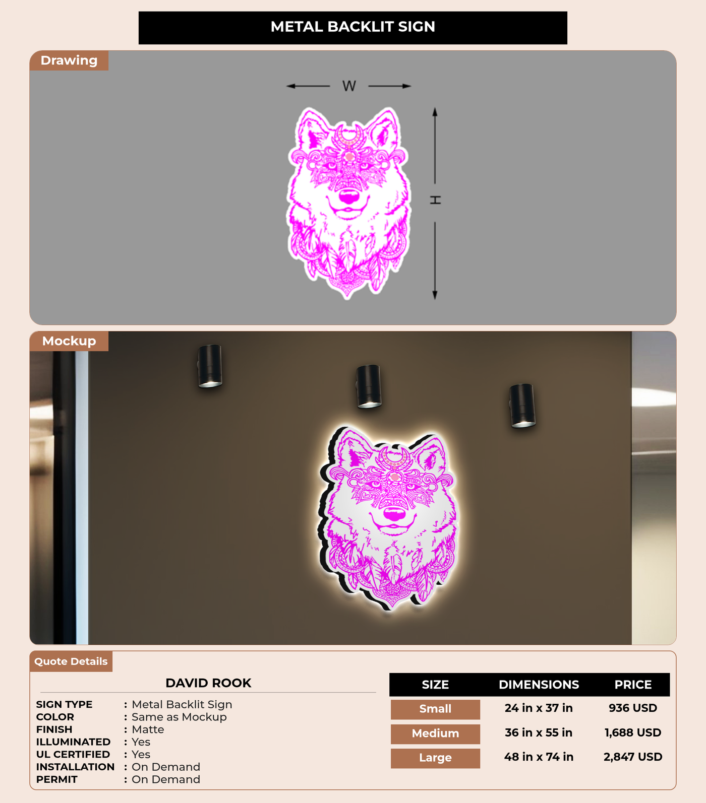 CUSTOM MOCKUP SIGN FOR David Rook