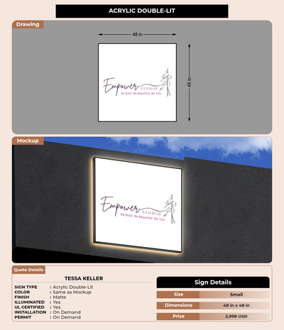 CUSTOM MOCKUP SIGN FOR Tessa Keller