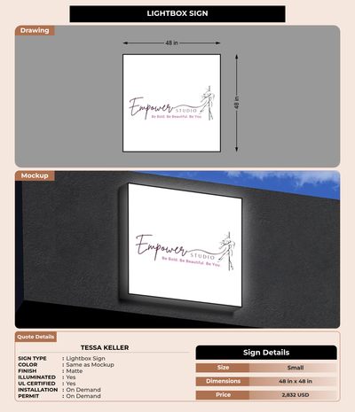 CUSTOM MOCKUP SIGN FOR Tessa Keller
