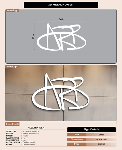 CUSTOM MOCKUP SIGN FOR Alex Borden