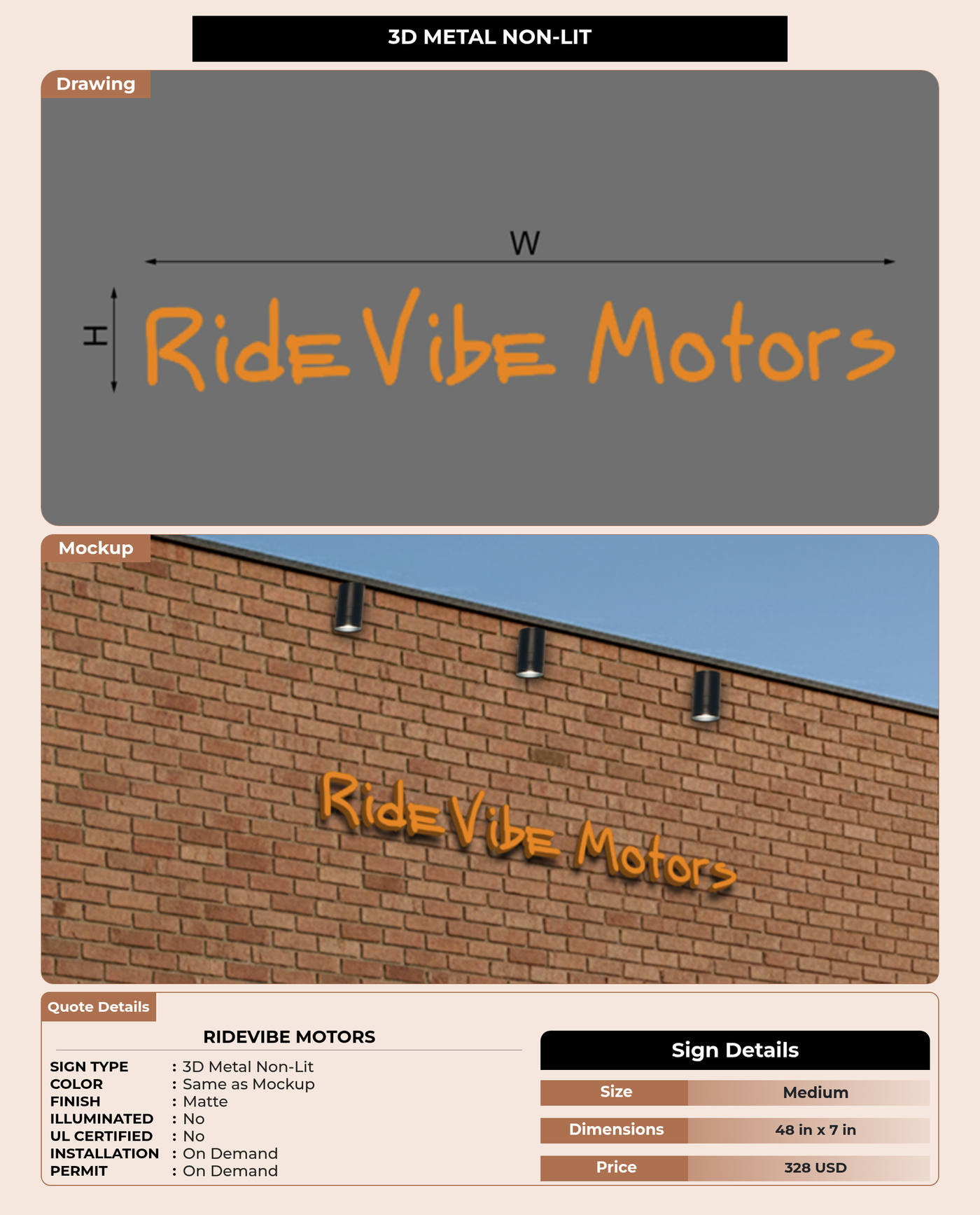 CUSTOM MOCKUP SIGN FOR RideVibe Motors