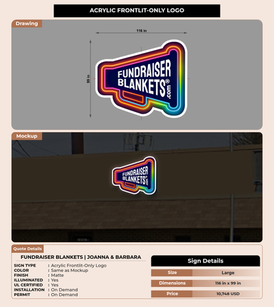CUSTOM MOCKUP SIGN FOR Fundraiser Blankets | Joanna & Barbara