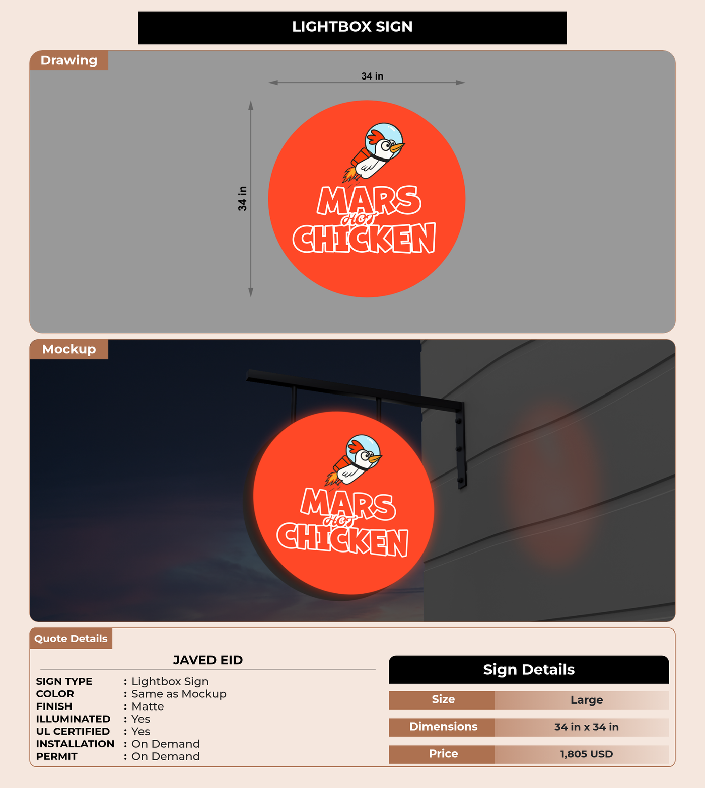 CUSTOM MOCKUP SIGN FOR Javed Eid