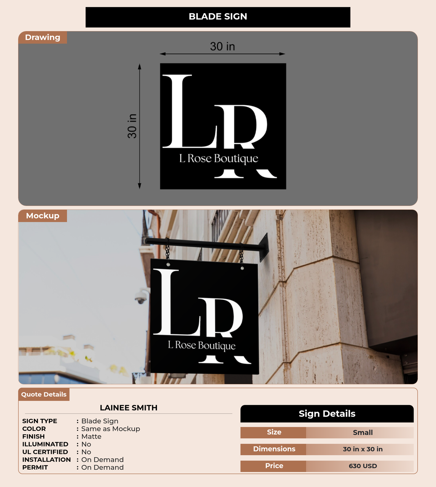 CUSTOM MOCKUP SIGN FOR lainee smith