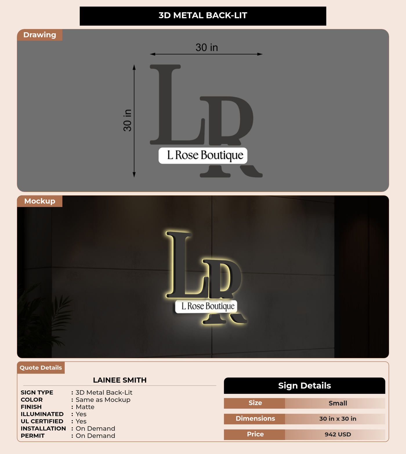CUSTOM MOCKUP SIGN FOR lainee smith