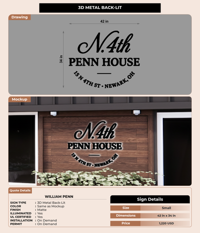 CUSTOM MOCKUP SIGN FOR William Penn