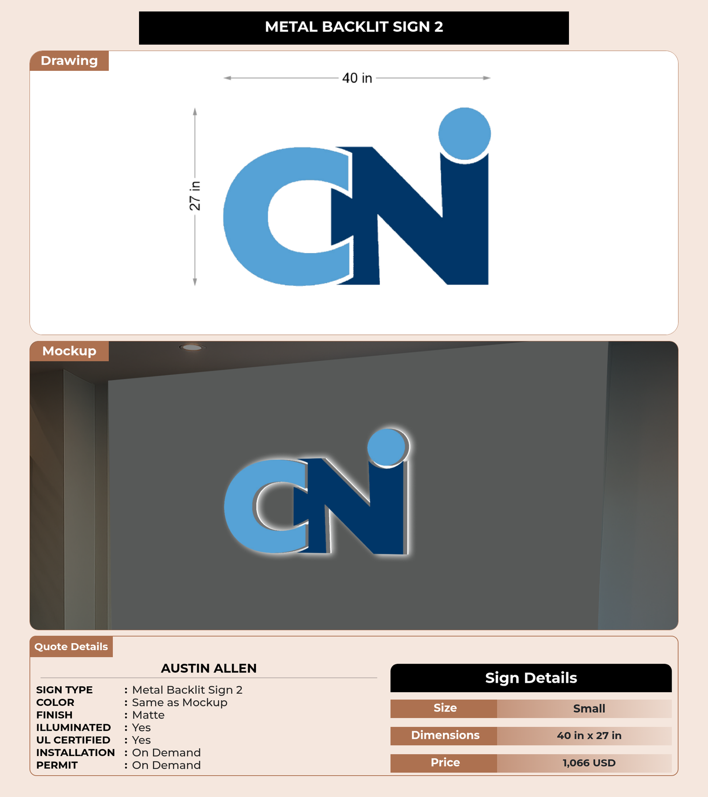CUSTOM MOCKUP SIGN FOR Austin Allen