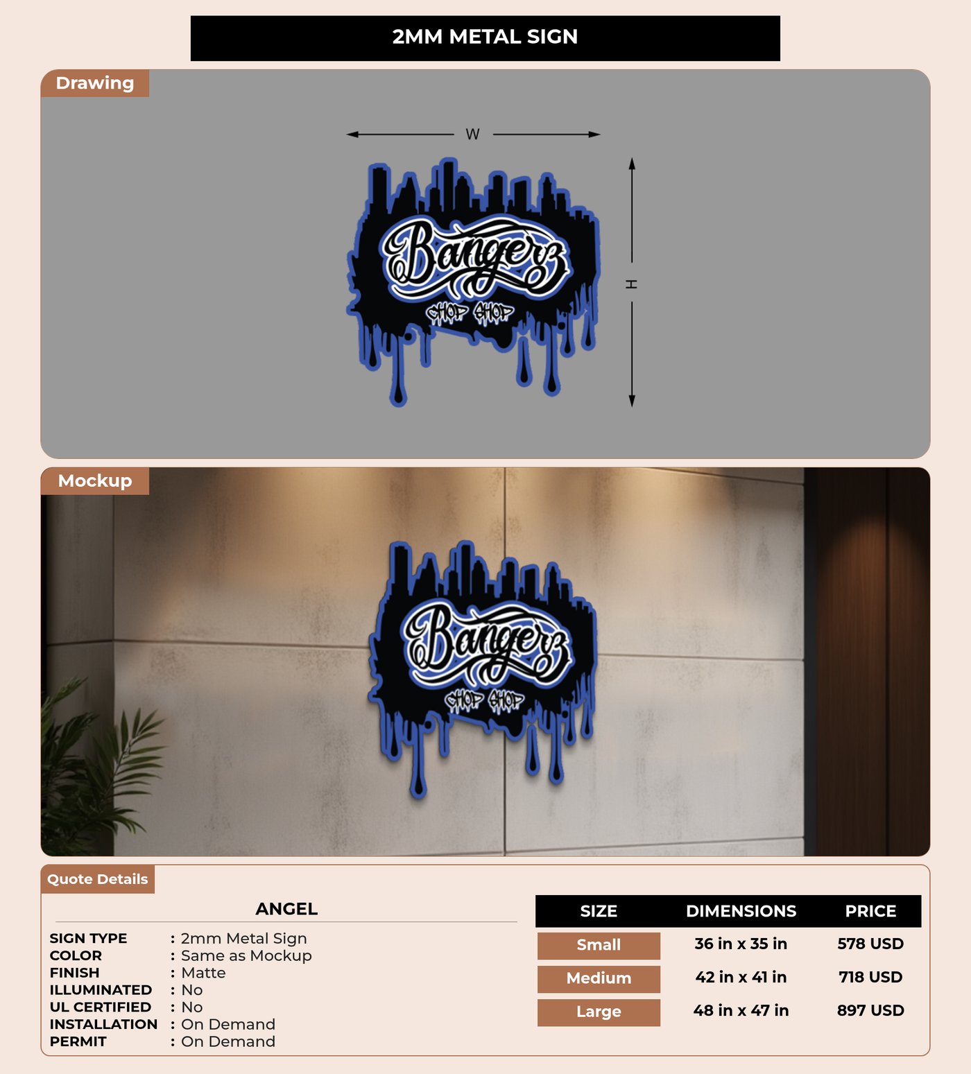 CUSTOM MOCKUP SIGN FOR Angel