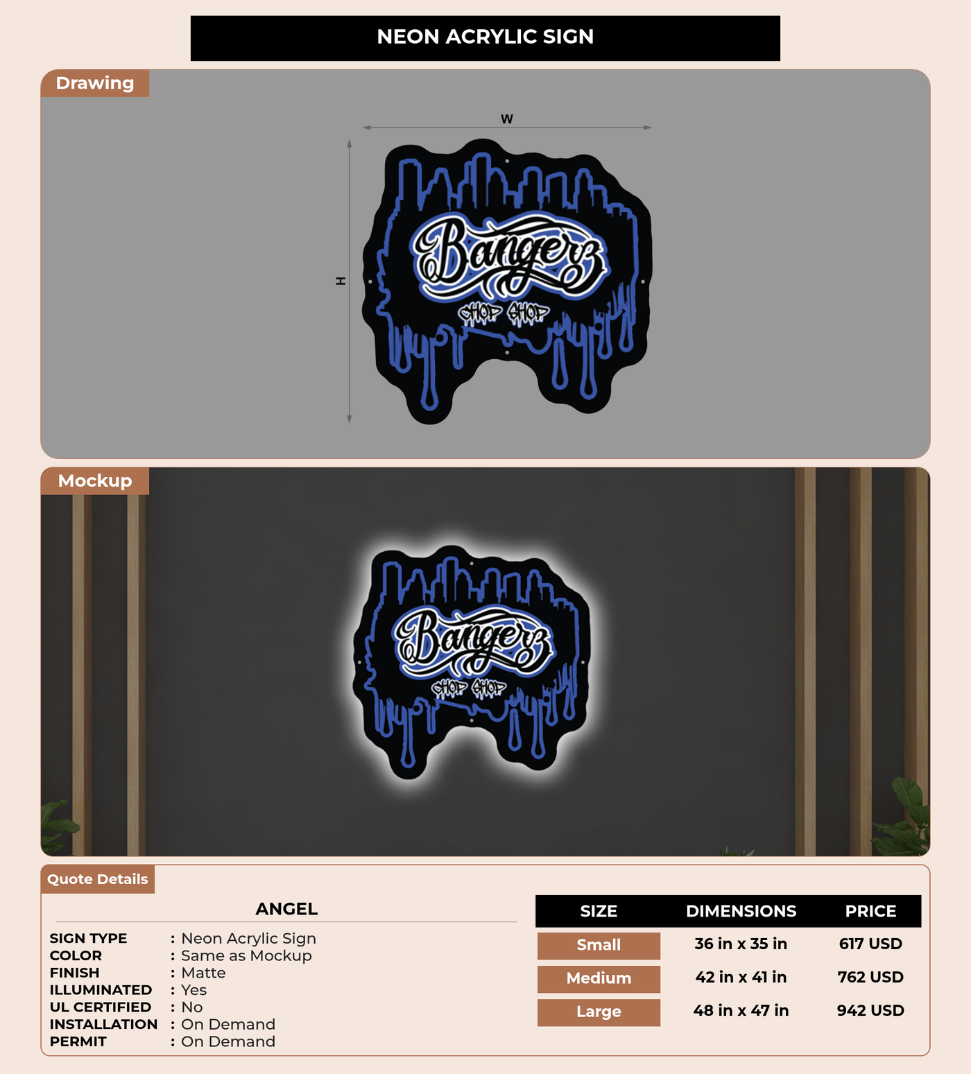 CUSTOM MOCKUP SIGN FOR Angel