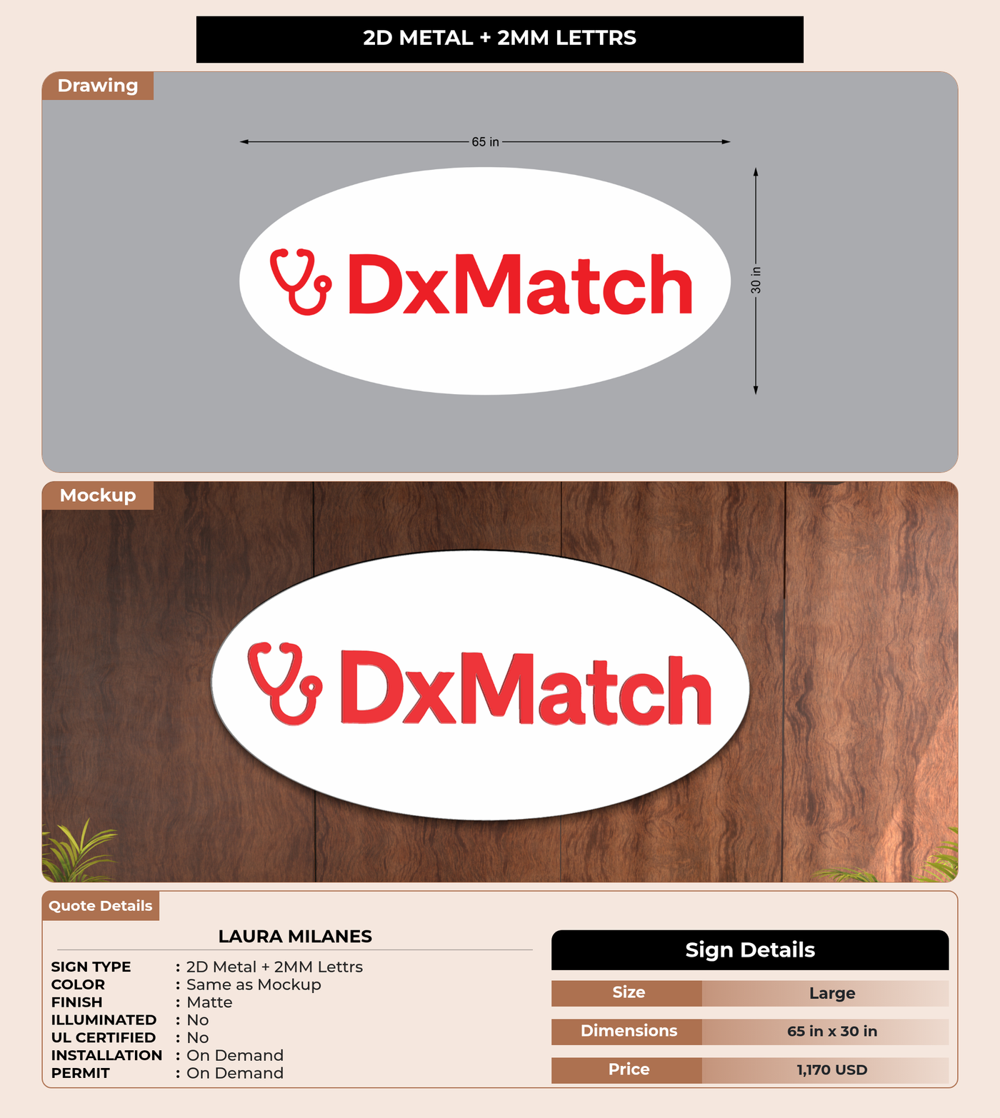 CUSTOM MOCKUP SIGN FOR Laura Milanes